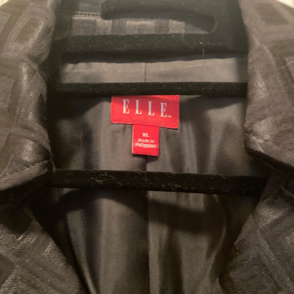 Black Elle Waist-Length Jacket With Belt, Size XL - Picture 4 of 4